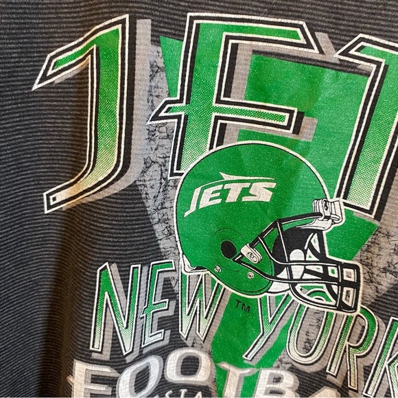 Vintage 1994 NFL New York Jets Trench USA Ultra Single Stitch Graphic T-Shirt - Picture 12 of 16
